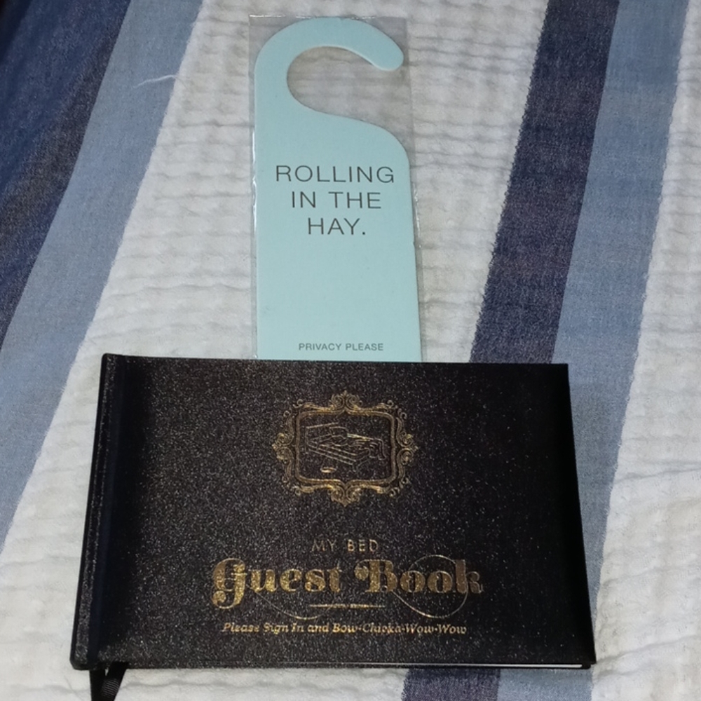 Knock Knock My Bed Guest Book and Door Sign